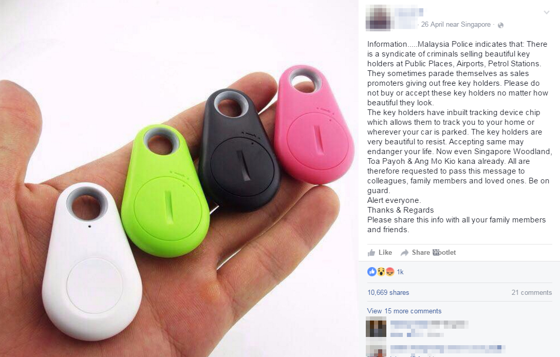 Keychain Ada Alat Pengesan, Pembeli Mungkin Jadi Target Perompak?