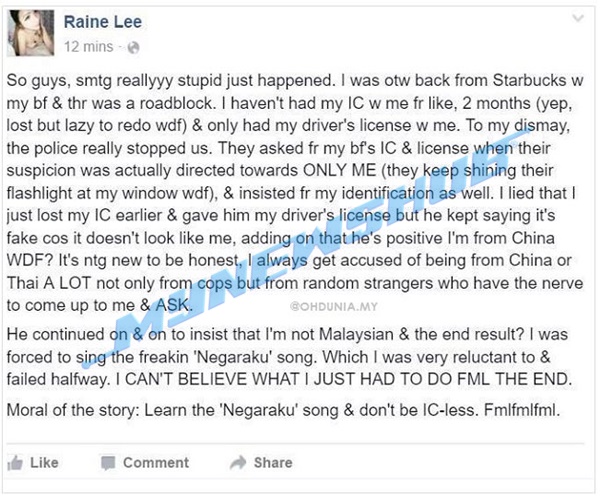 Awek Cina Disuruh Nyanyi Negaraku Bukti Warganegara