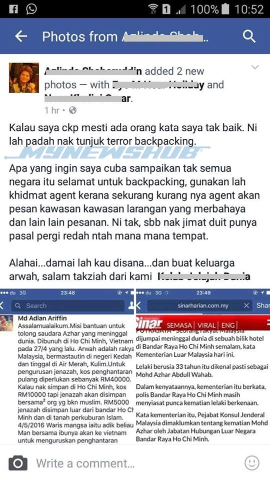 Rakan Kesal Kematian Azhar Dijadikan Bahan 'Bisnes'