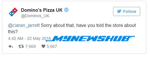 Buah Zakar 'Dilihat' Pada Piza Dominos