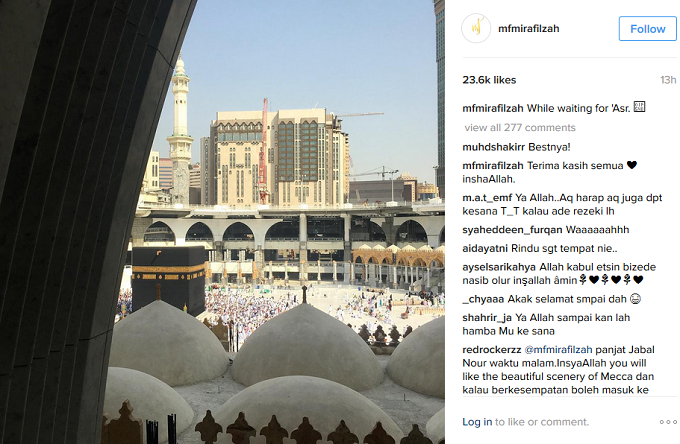 Mira Filzah Kongsi Keterujaan Sambut Ramadhan Di Makkah