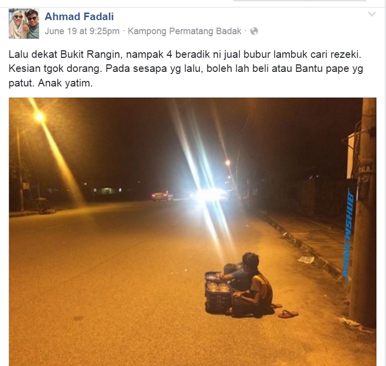Kisah 3 Anak Yatim Niaga Bubur Lambuk Tepi Jalan