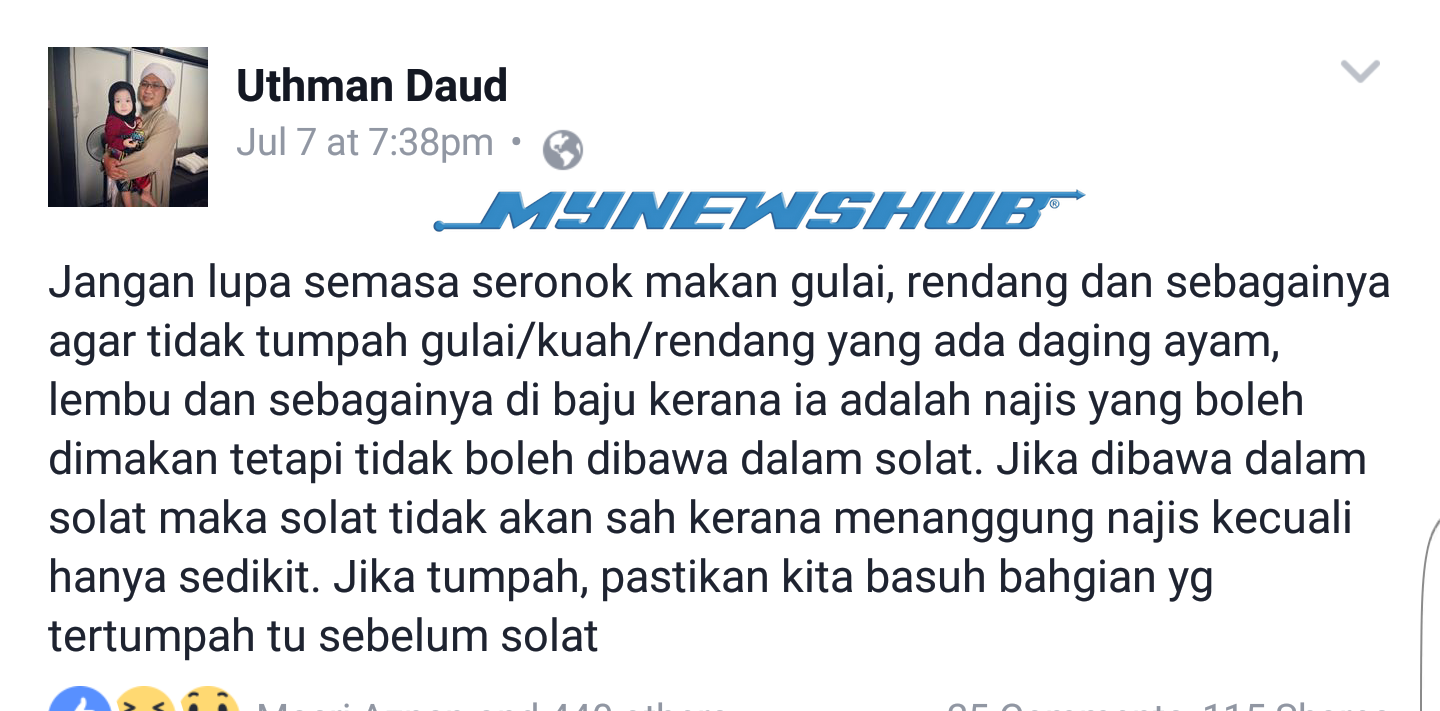 Benarkah Gulai Rendang Melayu Bernajis?