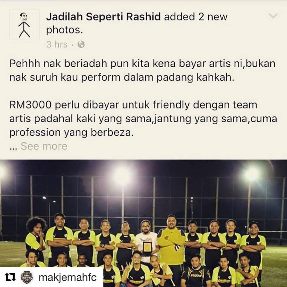Mak Jemah FC Bidas Laman Kutuk Bayaran RM3K