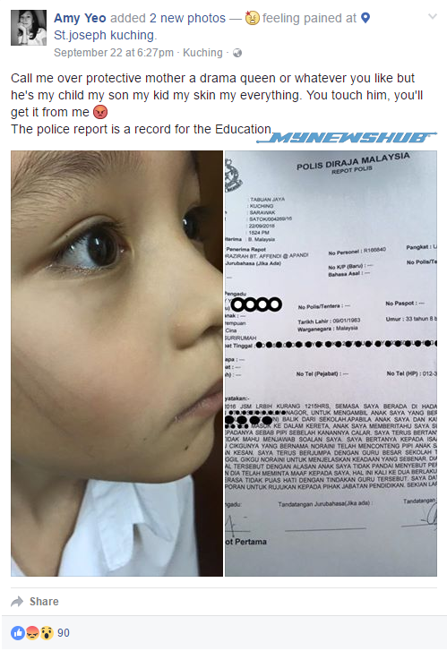Kerana Geram, Guru Conteng Muka Anak Murid...