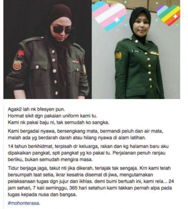 Dikritik 'Senda' Pakai Baju Tentera, Fathia Mohon Maaf