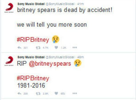  Sony Music Tweet Britney Spears Maut Kemalangan Tapi...