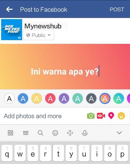 Anda Kini Boleh Tambah Warna Di Latar Belakang Status