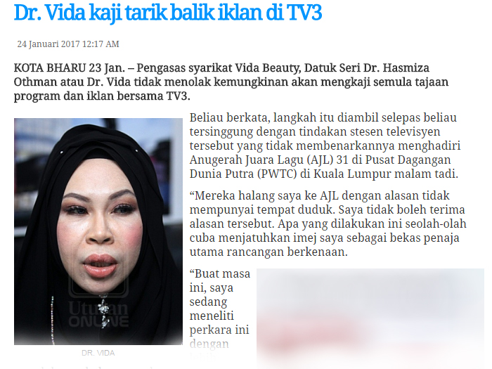 DSV Bakal Tarik Balik Iklan Selepas 'Kecewa' Dengan TV3