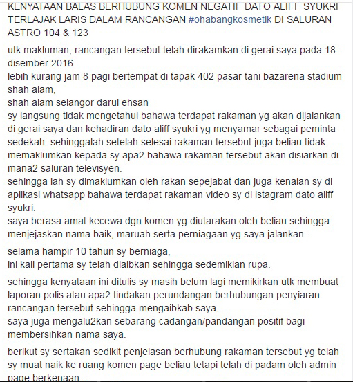 Alif Syukri 'Aibkan' Peniaga Kopiah