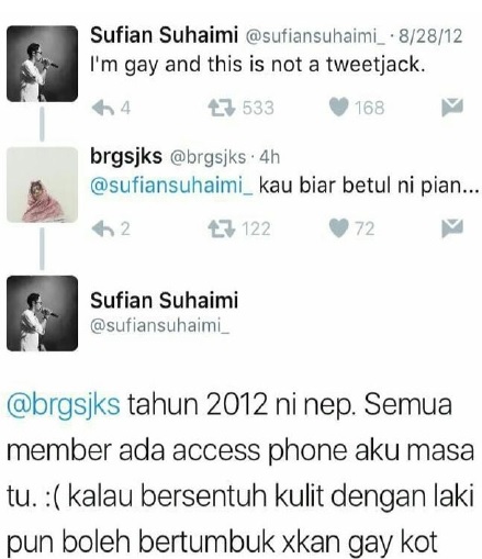 Tweet Sufian Mengaku 'Gay' Tular... Biar Betul?