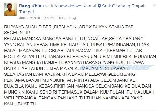 Sukarelawan Kongsi Kes 'Panjang Tangan' Di Pusat Pemindahan Banjir