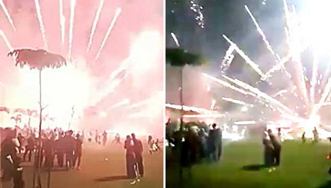 Saksi Lihat Bunga Api Meletup Dan Menuju Ke Arah Penonton