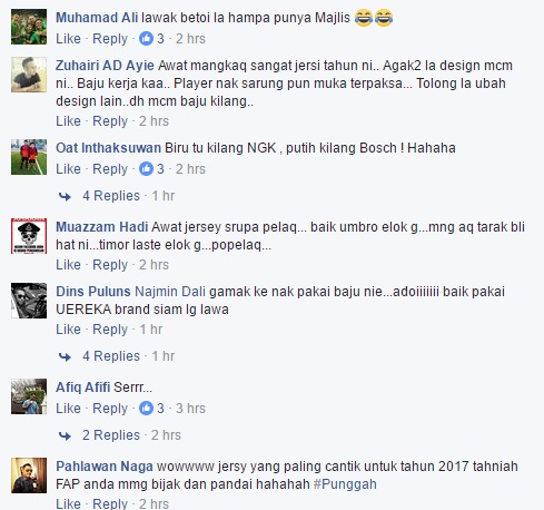Jersi P.Pinang Dikutuk Macam Baju Pendidikan Jasmani