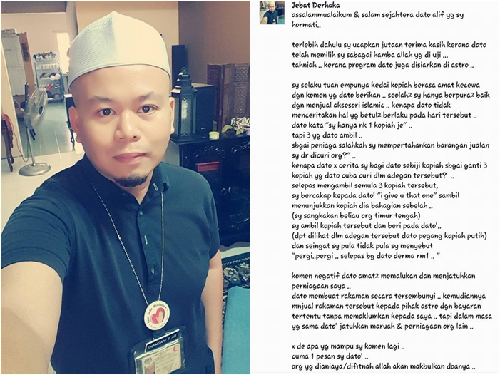 Alif Syukri 'Aibkan' Peniaga Kopiah