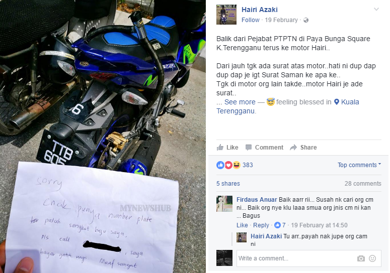 Surat Jujur Buatkan Lelaki Ini Tak Jadi Minta Ganti Rugi