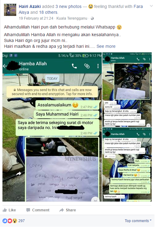 Surat Jujur Buatkan Lelaki Ini Tak Jadi Minta Ganti Rugi