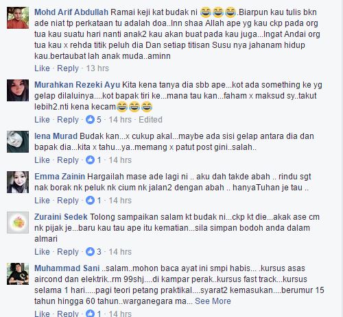 Status Gadis Remaja Doakan Bapa Mati Dikecam Netizen