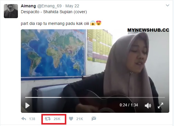 Cover Lagu 'Despacito', Gadis Ini Dipuji Peminat Asing