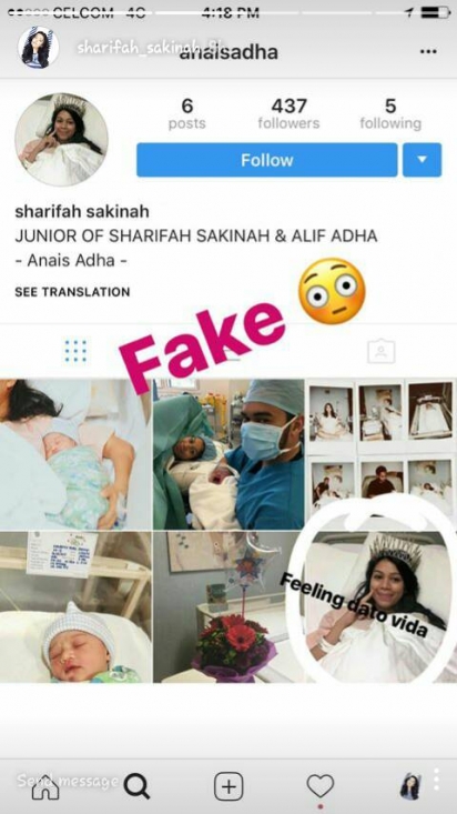Sakinah Bengang Anak Jadi Mangsa Instagram Palsu