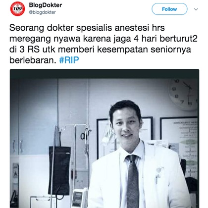 Korban Cuti Raya: Doktor Bius Meninggal Dunia