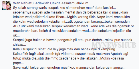 "Saya Mohon Maaf, Dia Ada Masalah Mental"