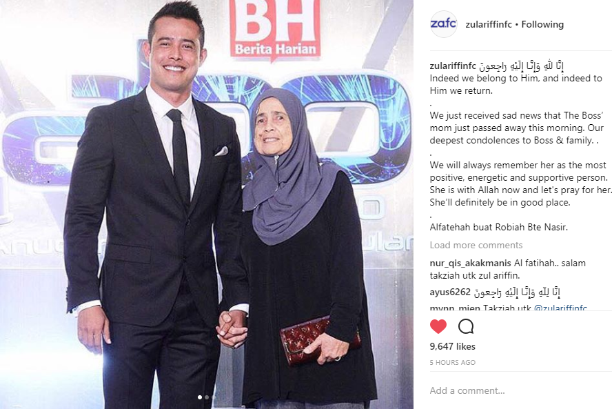 Sakit Jantung, Ibu Zul Ariffin Meninggal Dunia – MYNEWSHUB