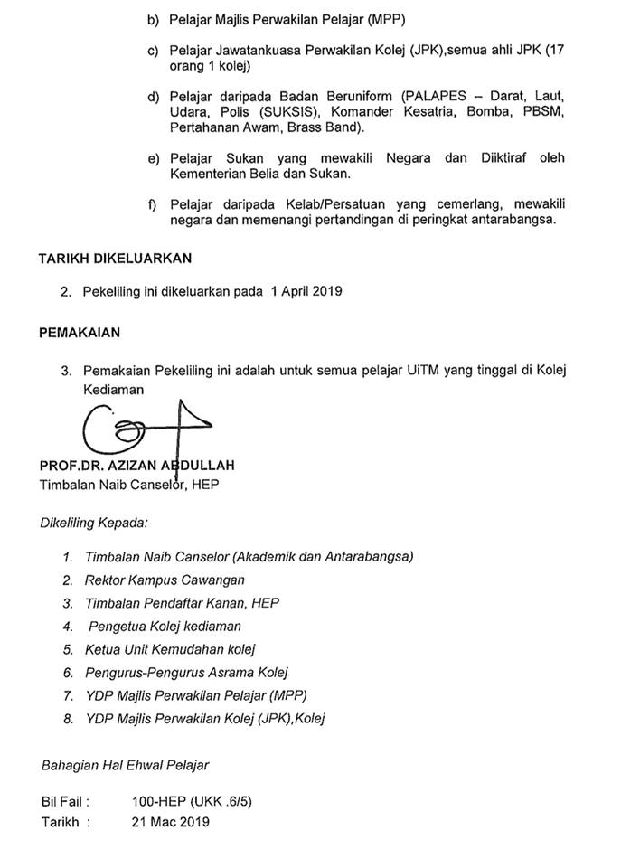 UiTM Caj Kolej Kediaman Kerana Peruntukan Dipotong 