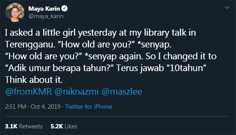 "Saya Tidak Malu Kalau Bahasa Inggeris Tidak Betul 