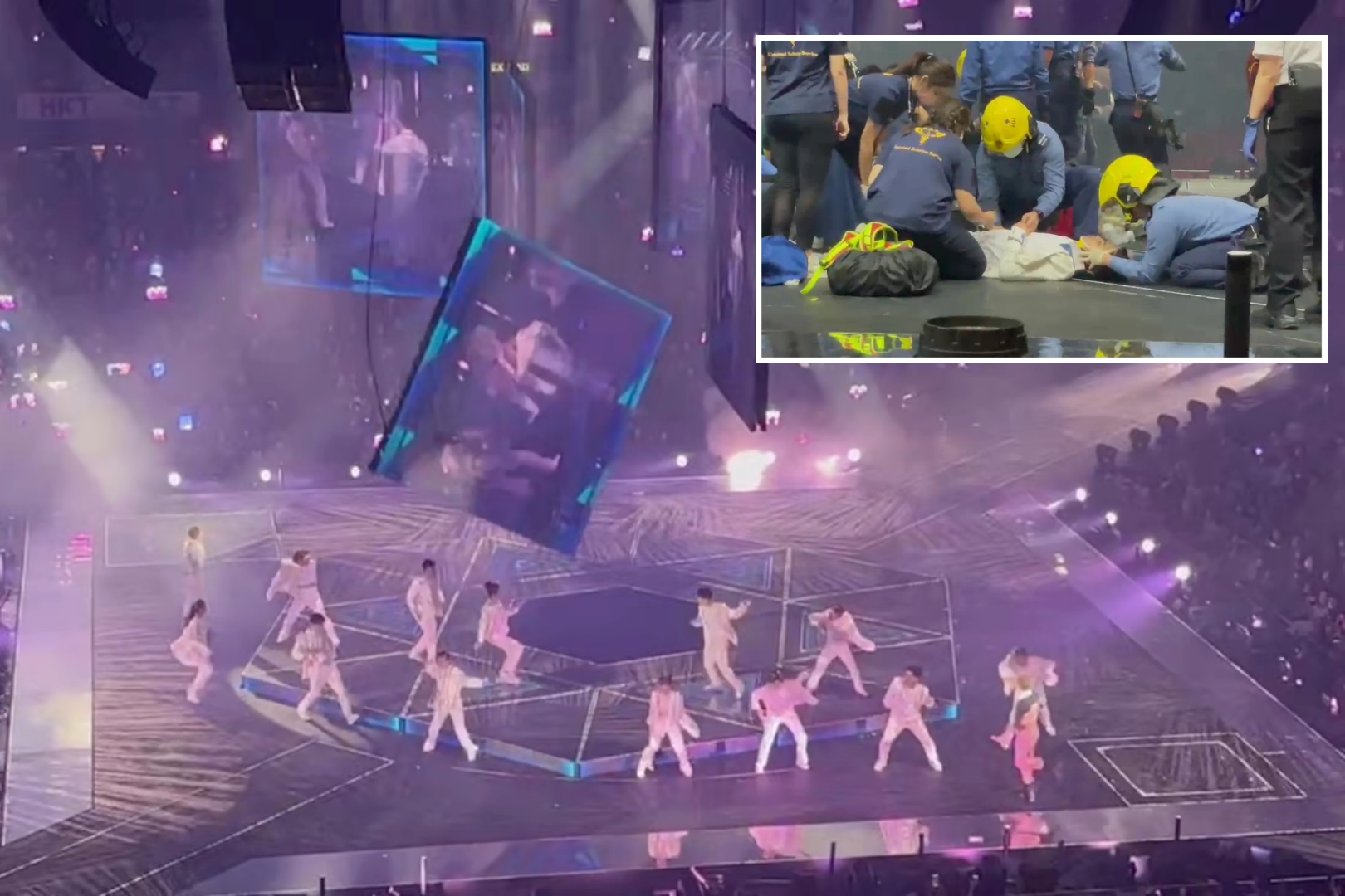 Skrin Video Gergasi Hempap Kumpulan Pop Hong Kong