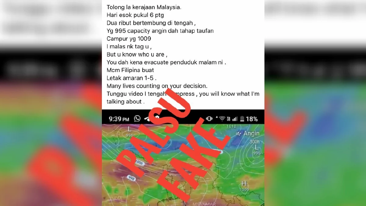 METMalaysia Nafi Maklumat Tular Ribut Bertembung