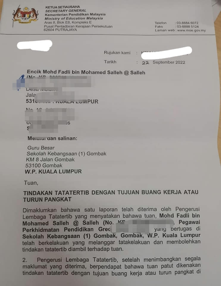 Mohd. Fadli Belum Dijatuhi Hukuman, Lembaga Tatatertib Bersidang Esok -KPM