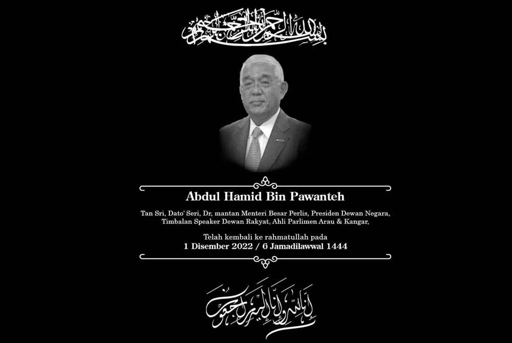 Bekas MB Perlis, Abdul Hamid Pawanteh Meninggal Dunia