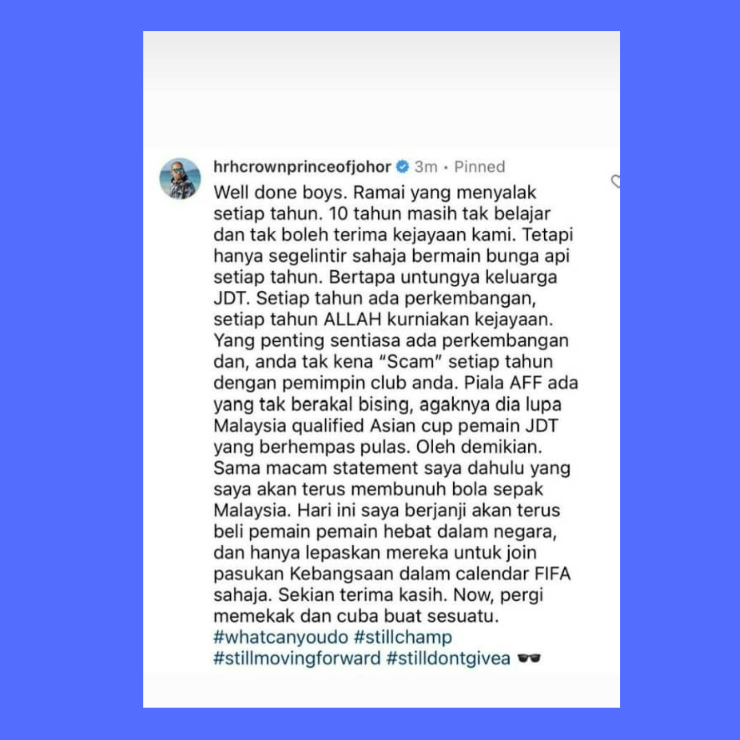 TMJ Berjanji Akan Terus Beli Pemain Terbaik Negara