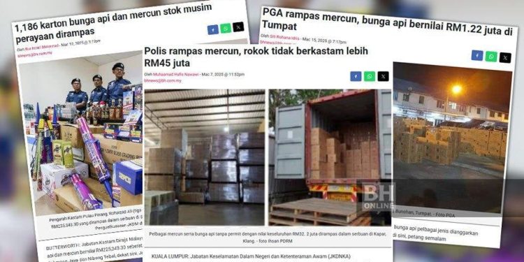 Rampasan Mercun Seludup Musim Perayaan Januari-Mac Cecah RM106 Juta – KPN