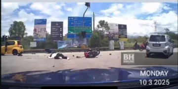 Lagi Nahas Kereta Langgar Isyarat Lampu Merah, Rempuh Dua Motosikal