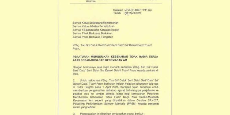 Kebakaran Putra Heights: Penjawat Awam Dibenarkan Tidak Hadir Kerja – KPPA