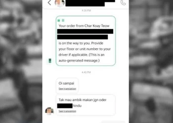 Guru Buat Laporan Polis Terima Mesej Perkauman Daripada Penghantar Makanan