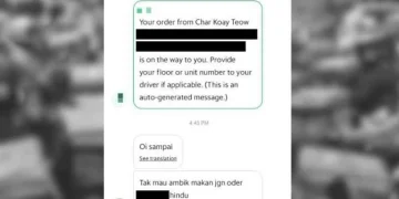 Guru Buat Laporan Polis Terima Mesej Perkauman Daripada Penghantar Makanan