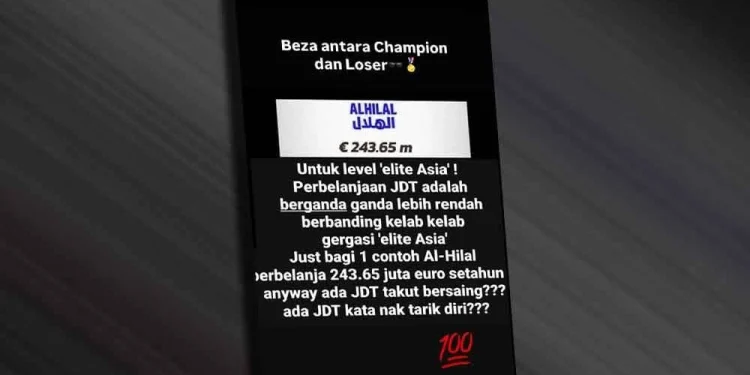 Ada JDT Kata Nak Tarik Diri – TMJ