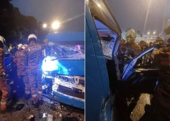 Dua Van Kilang Bertembung, Pemandu Tersepit