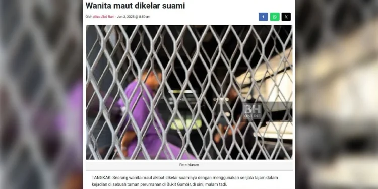 Lelaki Disyaki Kelar Isteri Hingga Mati Didakwa Hari Ini