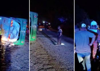15 Maut, Bas Bawa Pelajar UPSI Terbalik Di Jalan Raya Timur Barat