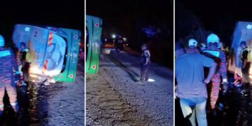 15 Maut, Bas Bawa Pelajar UPSI Terbalik Di Jalan Raya Timur Barat