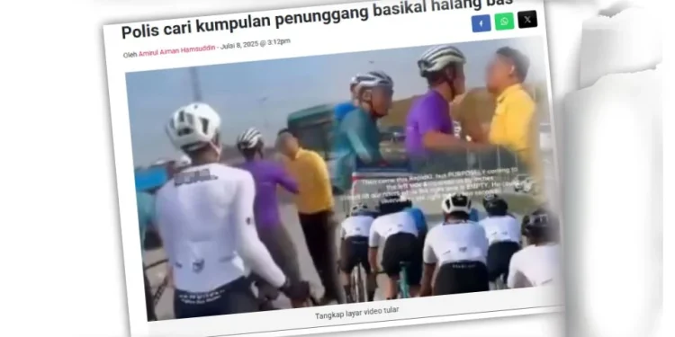 Polis Rakam Keterangan 4 Individu Kes Pengayuh Basikal Halang Laluan Bas