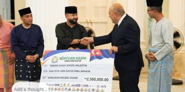 Pemangku Sultan Johor Serah Sumbangan RM2.5 Juta Demi Membantu Masyarakat Palestin