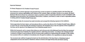 Hamas Umum Terima Cadangan Damai Dari Trump