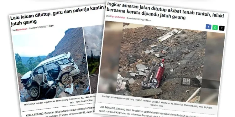 KKR Ambil Tindakan Pengguna Jalan Ceroboh Laluan Ditutup Akibat Tanah Runtuh