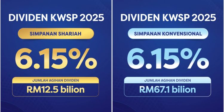 KWSP Umum Dividen 6.15% Untuk 2025