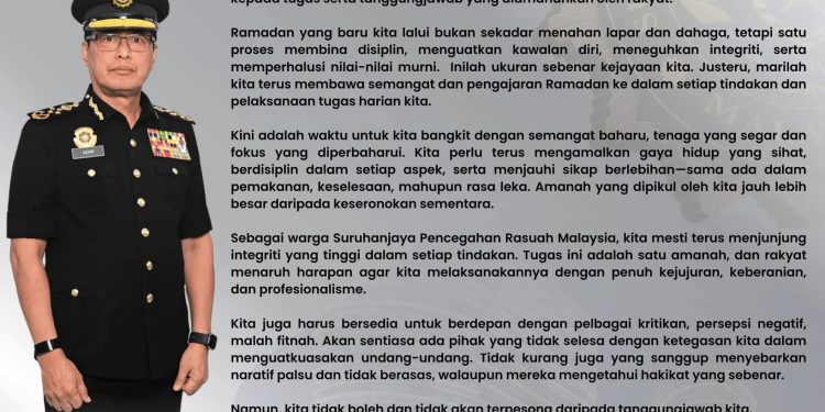 Azam Baki Seru Anggota SPRM  Terus Junjung Integriti, Jangan Goyah Dengan Kritikan Dan Fitnah